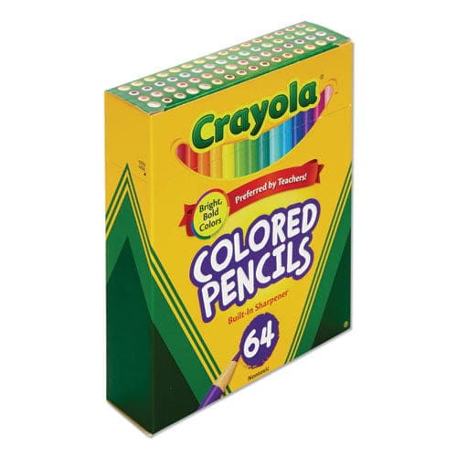 Crayola Short Colored Pencils Hinged Top Box With Sharpener 3.3 Mm 2b (#1) Assorted Lead/barrel Colors 64/pack - School Supplies - Crayola®