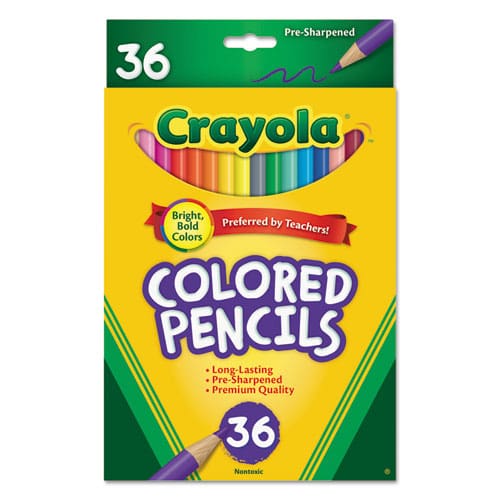 Crayola Short-length Colored Pencil Set 3.3 Mm 2b (#1) Assorted Lead/barrel Colors 36/pack - School Supplies - Crayola®