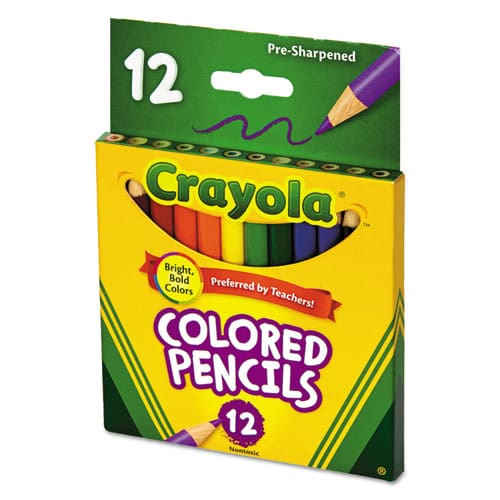 Crayola Short-length Colored Pencil Set 3.3 Mm 2b (#1) Assorted Lead/barrel Colors Dozen - School Supplies - Crayola®