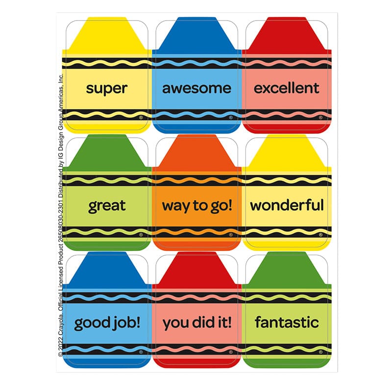 Crayola Stickers Giant (Pack of 12) - Stickers - Eureka