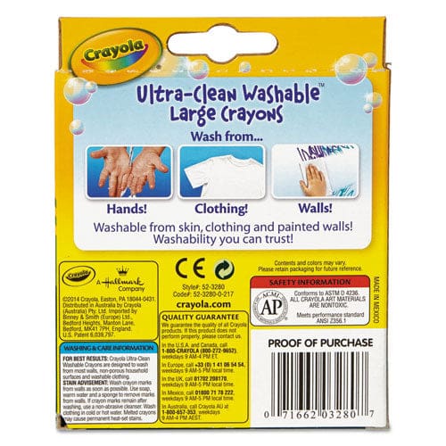 Crayola Ultra-clean Washable Crayons Large 8 Colors/box - School Supplies - Crayola®