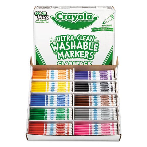 Crayola Ultra-clean Washable Marker Classpack Fine Bullet Tip 10 Assorted Colors 200/pack - School Supplies - Crayola®