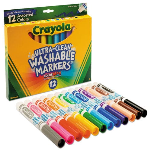 Crayola Ultra-clean Washable Markers Broad Bullet Tip Assorted Colors Dozen - School Supplies - Crayola®