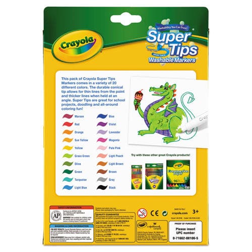 Crayola Washable Super Tips Markers Fine/broad Bullet Tips Assorted Colors 20/set - School Supplies - Crayola®