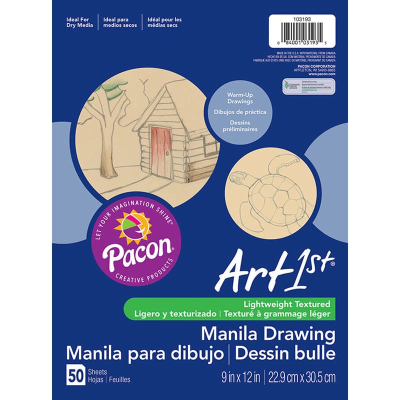 Cream Manila Drawing Paper 9 X 12 50Shts (Pack of 12) - Drawing Paper - Dixon Ticonderoga Co - Pacon