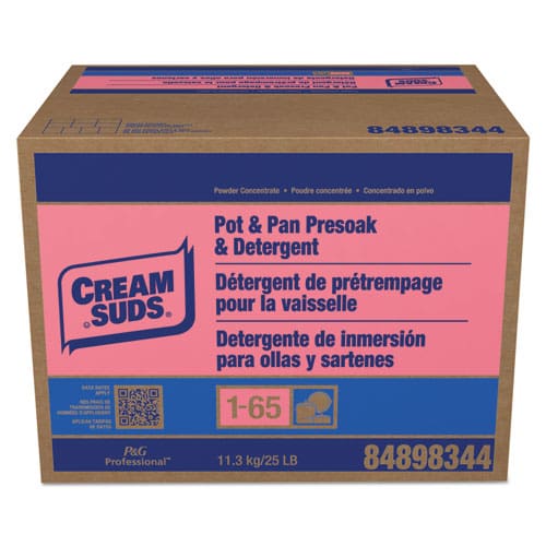 Cream Suds Manual Pot And Pan Presoak And Detergent Without Phosphate Baby Powder Scent Powder 25 Lb Box - Janitorial & Sanitation - Cream