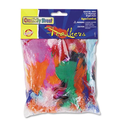 Creativity Street Chenille Kraft Bright Hues Feather Assortment Natural Turkey Plumage 1 Oz Approximately 325/pack - School Supplies -