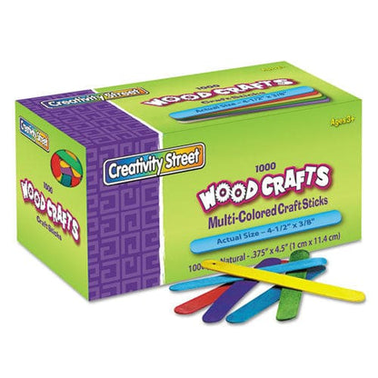 Creativity Street Colored Wood Craft Sticks 4.5 X 0.38 Assorted 1,000/box - School Supplies - Creativity Street®