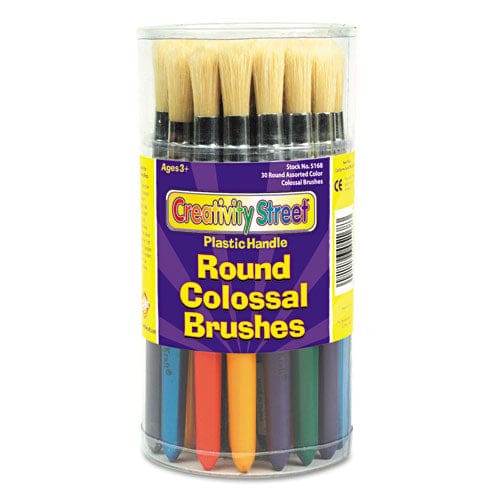 Creativity Street Colossal Brush Natural Bristle Round Profile 30/set - School Supplies - Creativity Street®