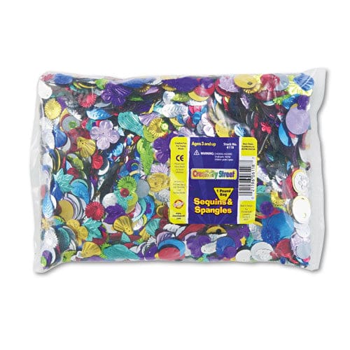 Creativity Street Sequins And Spangles Classroom Pack Assorted Metallic Colors 1 Lb/pack - School Supplies - Creativity Street®