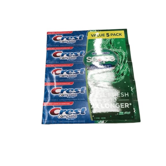 Crest Complete Whitening + Scope Mint Outlast Toothpaste, 5 pk./7.3 oz. - ShelHealth.Com