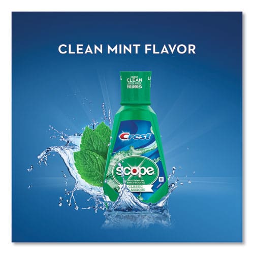 Crest + Scope Mouth Rinse Classic Mint 1 L Bottle 6/carton - Janitorial & Sanitation - Crest®
