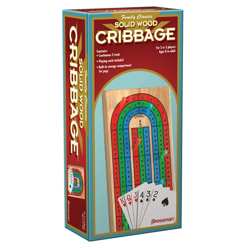 Cribbage With Cards In Wood Box (Pack of 6) - Games - Pressman