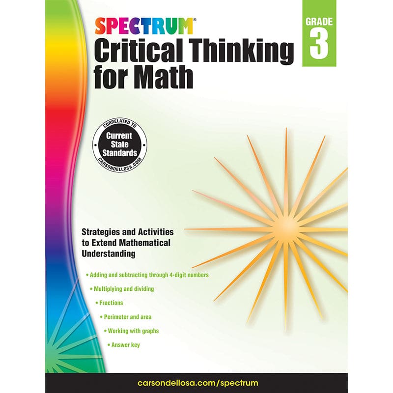 Critical Thinking For Math Wb Gr 3 (Pack of 6) - Activity Books - Carson Dellosa Education
