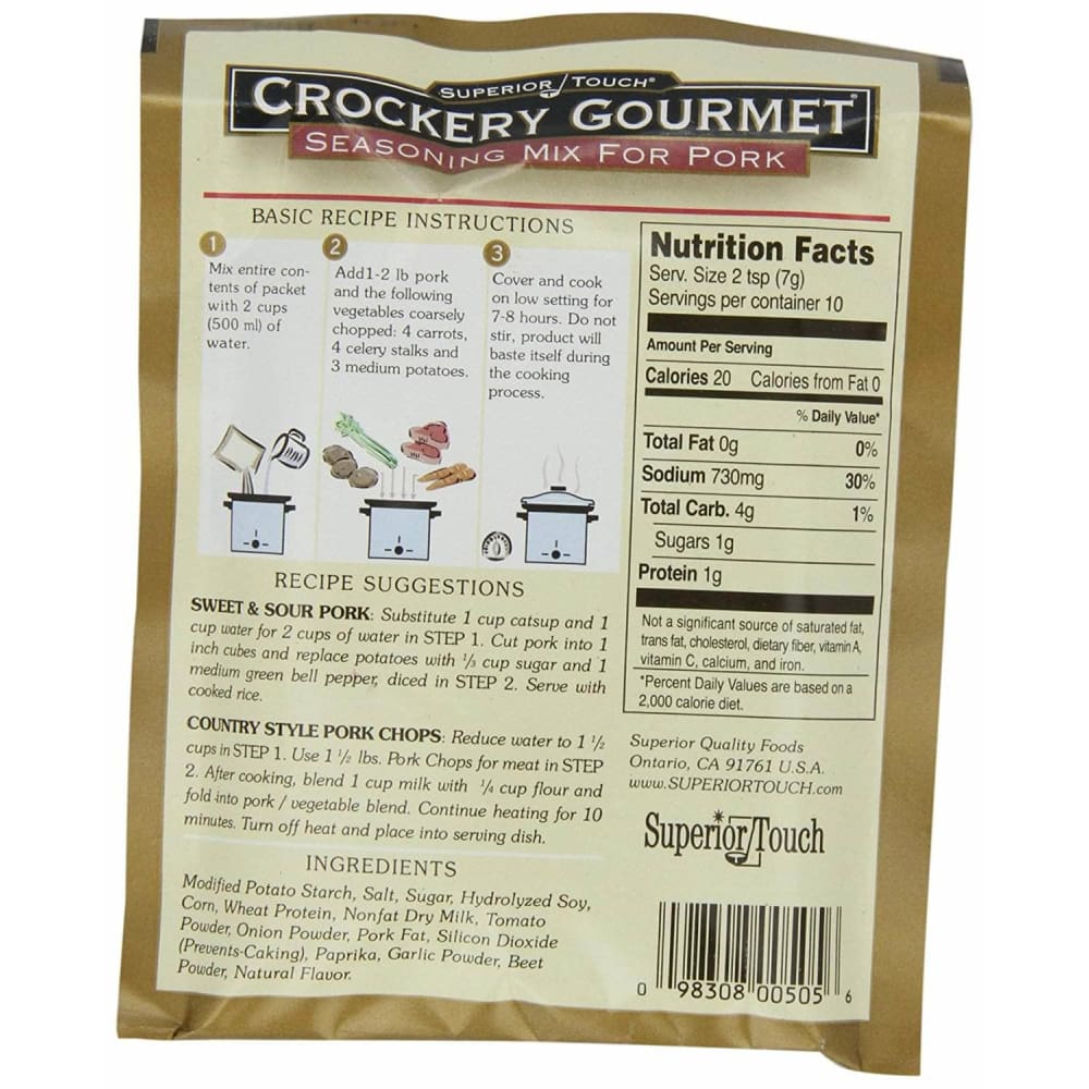 CROCKERY GOURMET Crockery Gourmet Seasoning Mix For Pork, 2.5 Oz