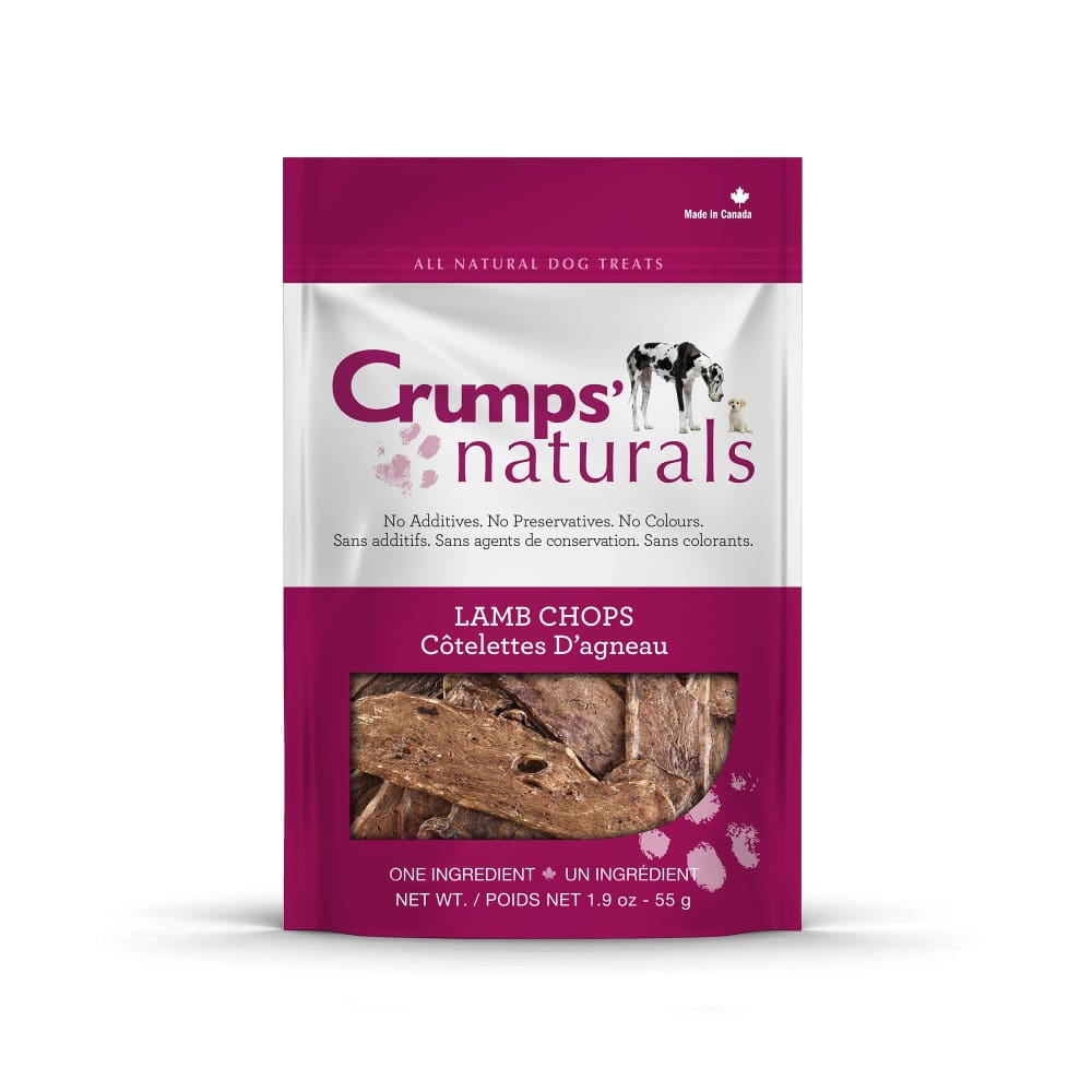 Crumps Natural Lamb Chop 1.9oz (55g) (100% Lamb Lung) - Pet Supplies - Crumps Natural