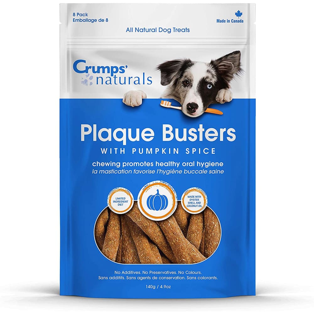 Crumps Natural Plaque Buster Pumkin Spice 7inch 8pk - Pet Supplies - Crumps Natural