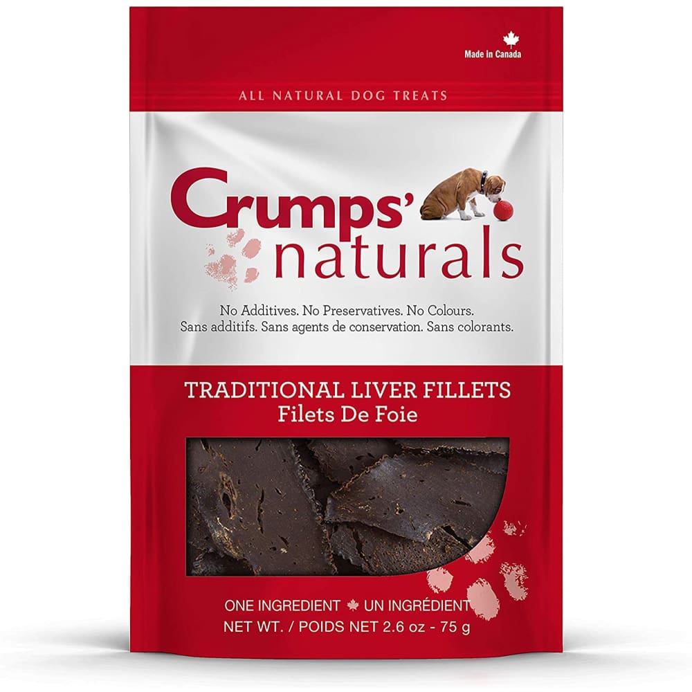 Crumps Naturals Traditional Liver Fillets 2.6 oz (100% Beef Liver) - Pet Supplies - Crumps Natural