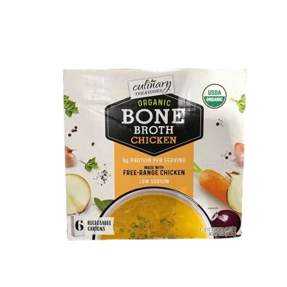 Culinary Treasures Organic Bone Broth Chicken, 6 x 32 Ounce - ShelHealth.Com