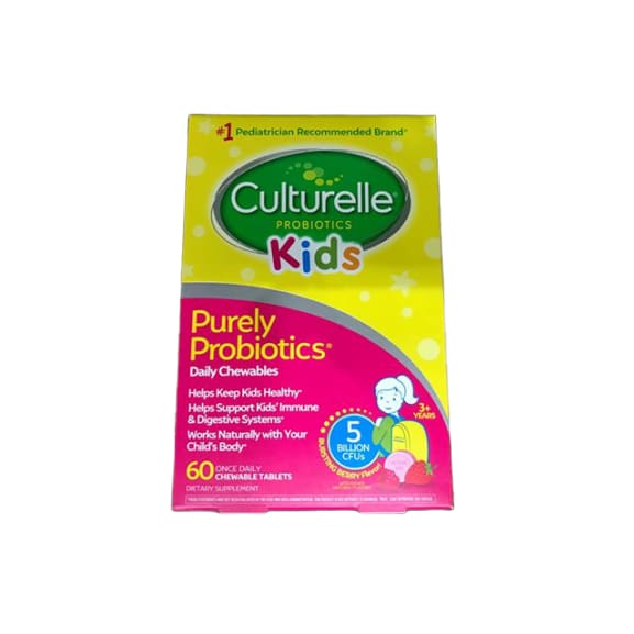 Culturelle Kids Chewable Daily Probiotic for Kids, Natural Berry Flavor, 60 count - ShelHealth.Com