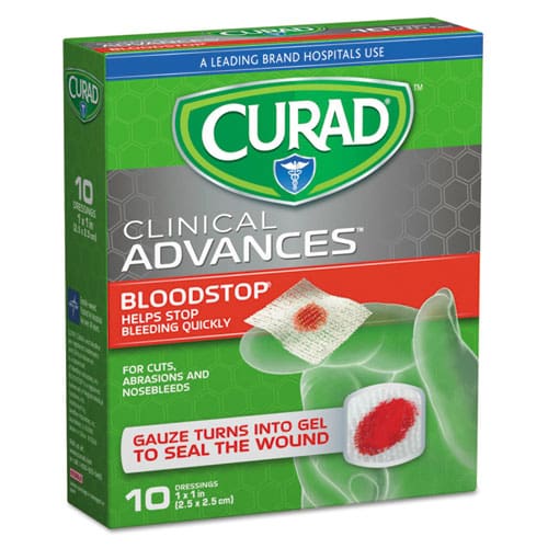 Curad Bloodstop Sterile Hemostat Gauze Pad 1 X 1 10/box - Janitorial & Sanitation - Curad®