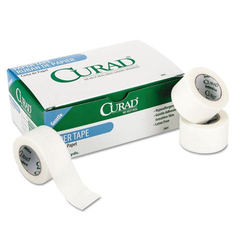 Curad Paper Adhesive Tape Medium-duty Acrylic/paper 1 X 10 Yds White 12/pack - Janitorial & Sanitation - Curad®