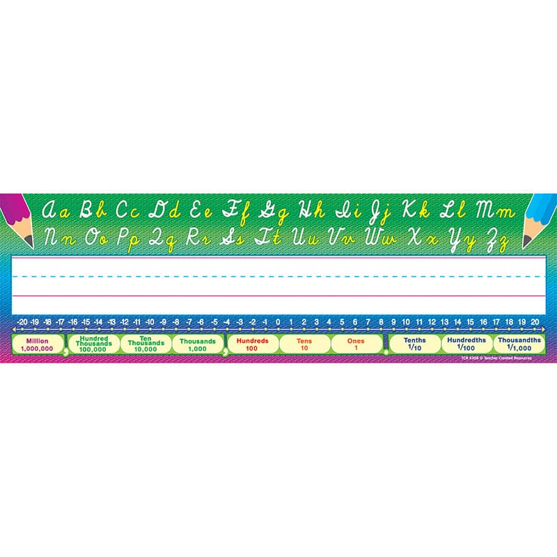 Cursive Writing 36Pk Flat Name Plates 3-1/2 X 11-1/2 (Pack of 10) - Name Plates - Teacher Created Resources