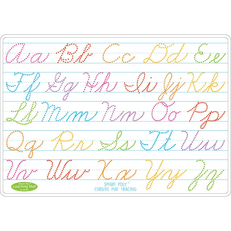 Cursive Writing Learn Mat 2 Sided Write On Wipe Off (Pack of 10) - Handwriting Skills - Ashley Productions