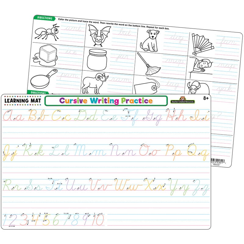 Cursive Writng Practice Learnin Mat (Pack of 12) - Handwriting Skills - Teacher Created Resources