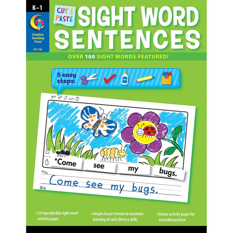 Cut & Paste Sight Words Sentences (Pack of 3) - Sight Words - Creative Teaching Press
