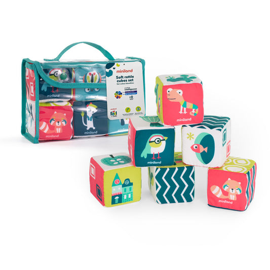 Soft Rattle Cubes Set Feel To Learn