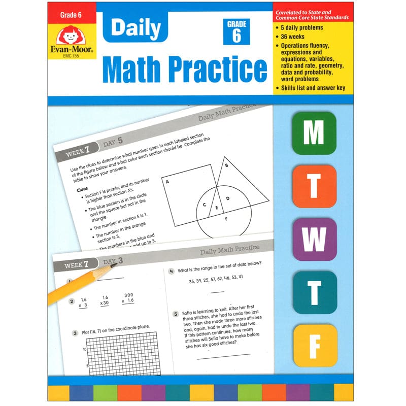 Daily Math Practice Gr 6 - Activity Books - Evan-moor
