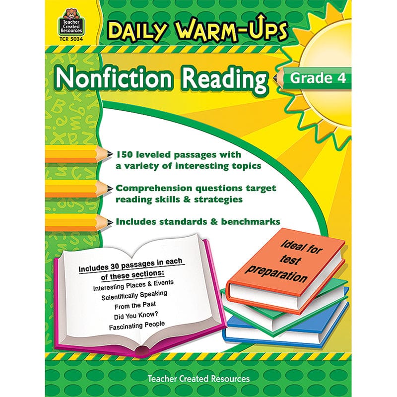 Daily Warm Ups Gr 4 Nonfiction Reading (Pack of 2) - Reading Skills - Teacher Created Resources