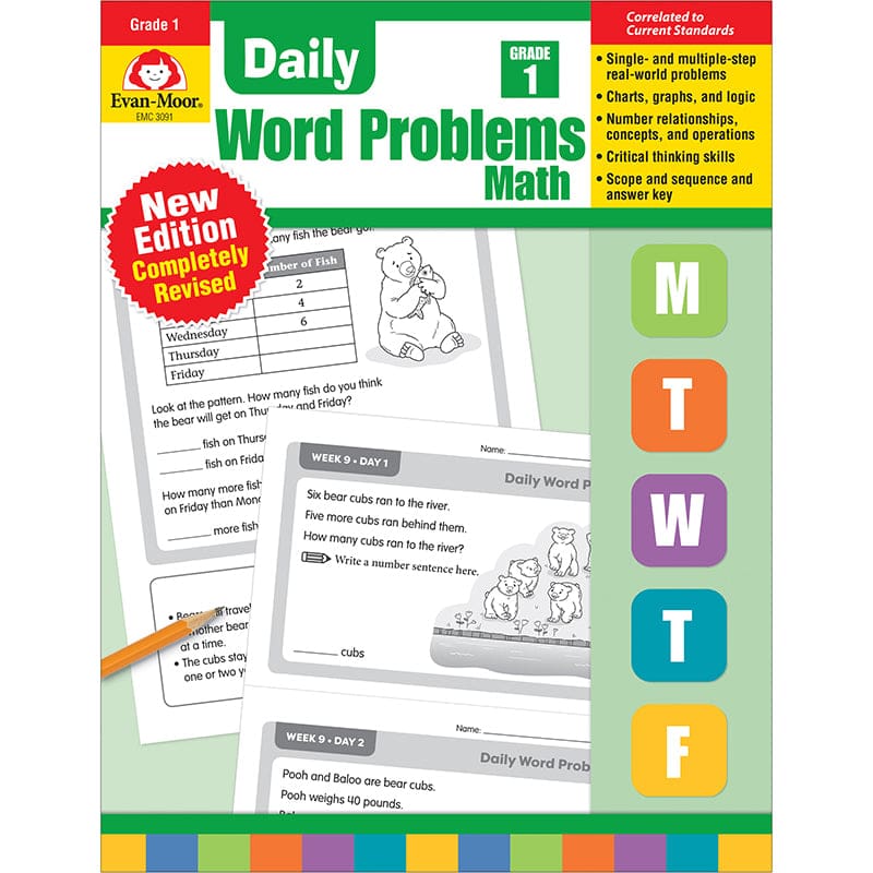Daily Word Problems Math Grade 1 - Activity Books - Evan-moor