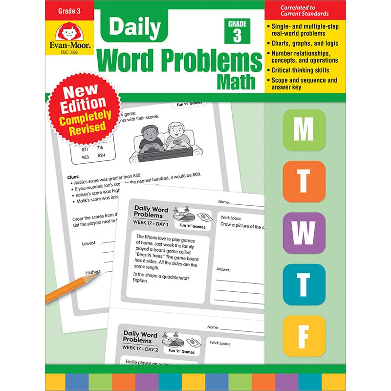Daily Word Problems Math Grade 3 - Activity Books - Evan-moor