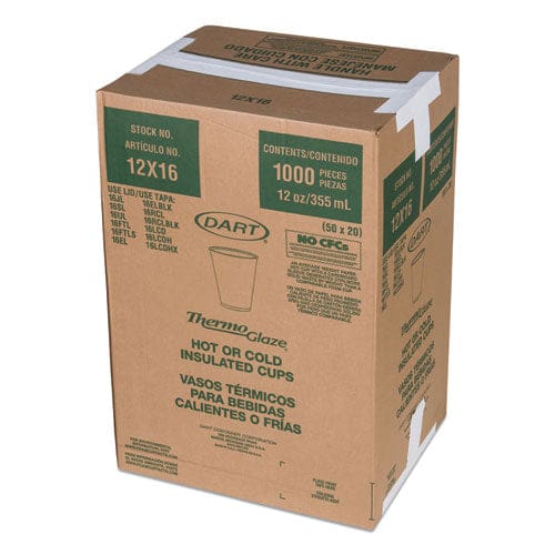Dart Cafe G Foam Hot/cold Cups 12 Oz Brown/red/white 1,000/carton - Food Service - Dart®