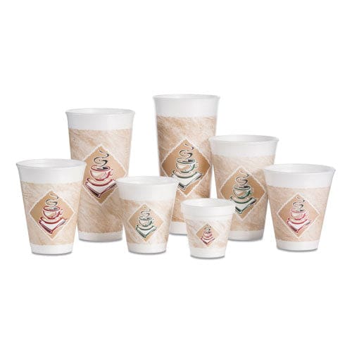 Dart Cafe G Foam Hot/cold Cups 12 Oz Brown/red/white 20/pack - Food Service - Dart®