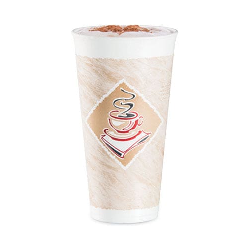 Dart Cafe G Foam Hot/cold Cups 20 Oz Brown/red/white 20/pack - Food Service - Dart®