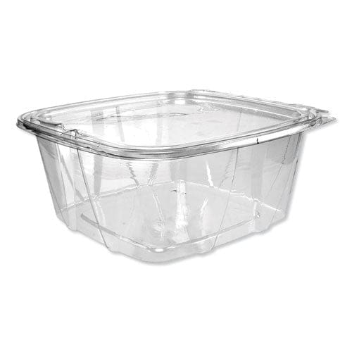 Dart Clearpac Safeseal Tamper-resistant/evident Containers Flat Lid 64 Oz 8.1 X 7.8 X 3.3 Clear Plastic 100/bag 2 Bags/ct - Food Service -