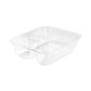 Dart Clearpac Small Nacho Tray 2-compartments 5 X 6 X 1.5 Clear Plastic 125/bag 2 Bags/carton - Food Service - Dart®