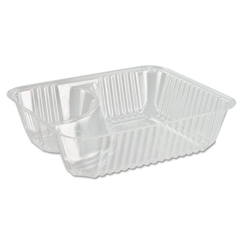 Dart Clearpac Small Nacho Tray 2-compartments 5 X 6 X 1.5 Clear Plastic 125/bag 2 Bags/carton - Food Service - Dart®