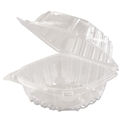 Dart Clearseal Hinged-lid Plastic Containers 5.8 X 6 X 3 Clear Plastic 125/pack 4 Packs/carton - Food Service - Dart®