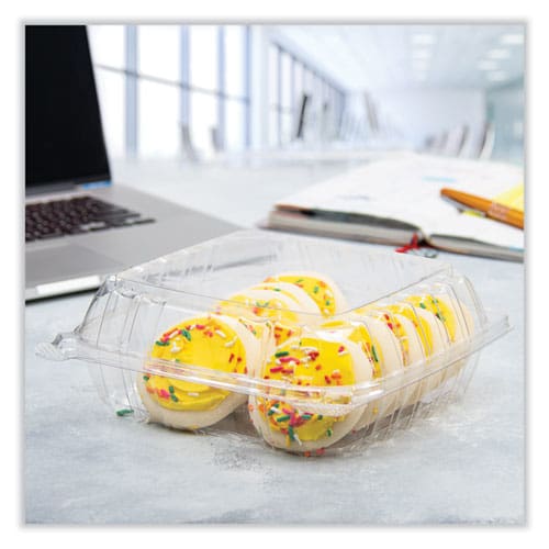 Dart Clearseal Hinged-lid Plastic Containers 8.22w X 3.02h Clear Plastic 250/carton - Food Service - Dart®