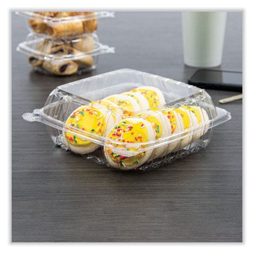 Dart Clearseal Hinged-lid Plastic Containers 8.22w X 3.02h Clear Plastic 250/carton - Food Service - Dart®