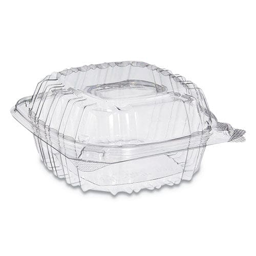 Dart Clearseal Hinged-lid Plastic Containers 9.3 X 8.8 X 3 Clear Plastic 100/bag 2 Bags/carton - Food Service - Dart®