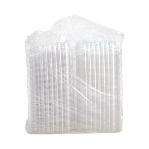 Dart Clearseal Hinged-lid Plastic Containers 9.3 X 8.8 X 3 Clear Plastic 100/bag 2 Bags/carton - Food Service - Dart®