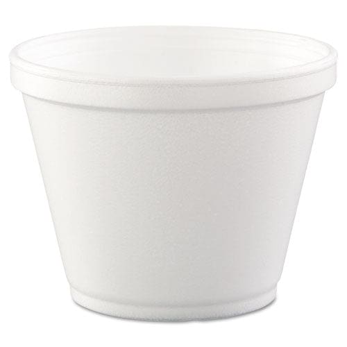 Dart Foam Container Squat 8 Oz 4.63 Diameter X 1.13h White 500/carton - Food Service - Dart®