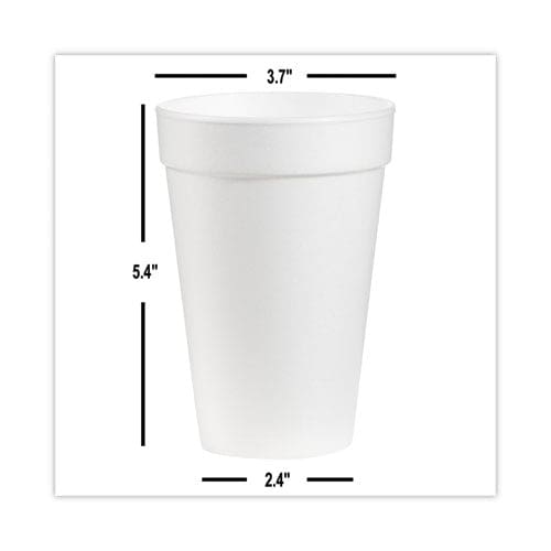 Dart Foam Drink Cups 16 Oz White 20/bag 25 Bags/carton - Food Service - Dart®