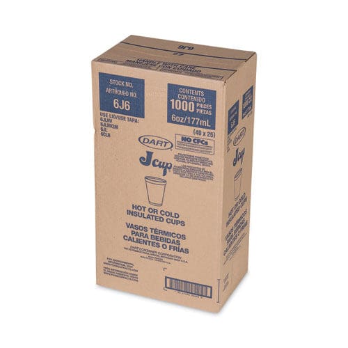 Dart Foam Drink Cups 6 Oz White 25/bag 40 Bags/carton - Food Service - Dart®