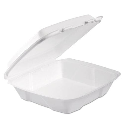 Dart Foam Hinged Lid Container Performer Perforated Lid 9 X 9.4 X 3 White 100/bag 2 Bag/carton - Food Service - Dart®